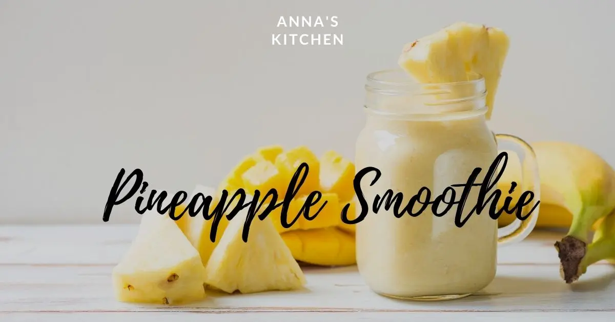 Pineapple smoothie in a jar placing on the table